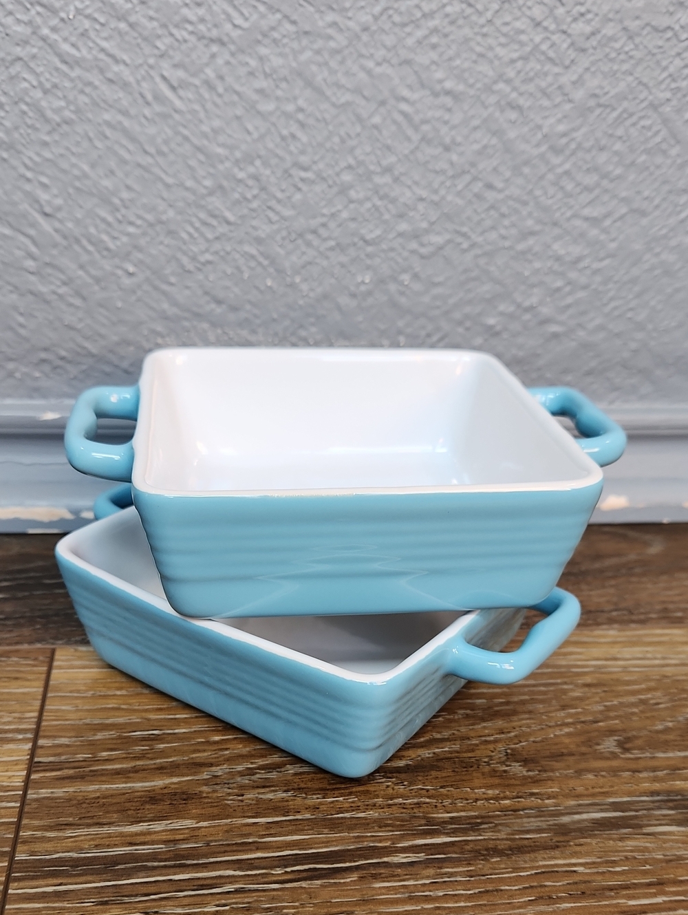 2 Home Essentials Mini Blue 5in Square Bakers
